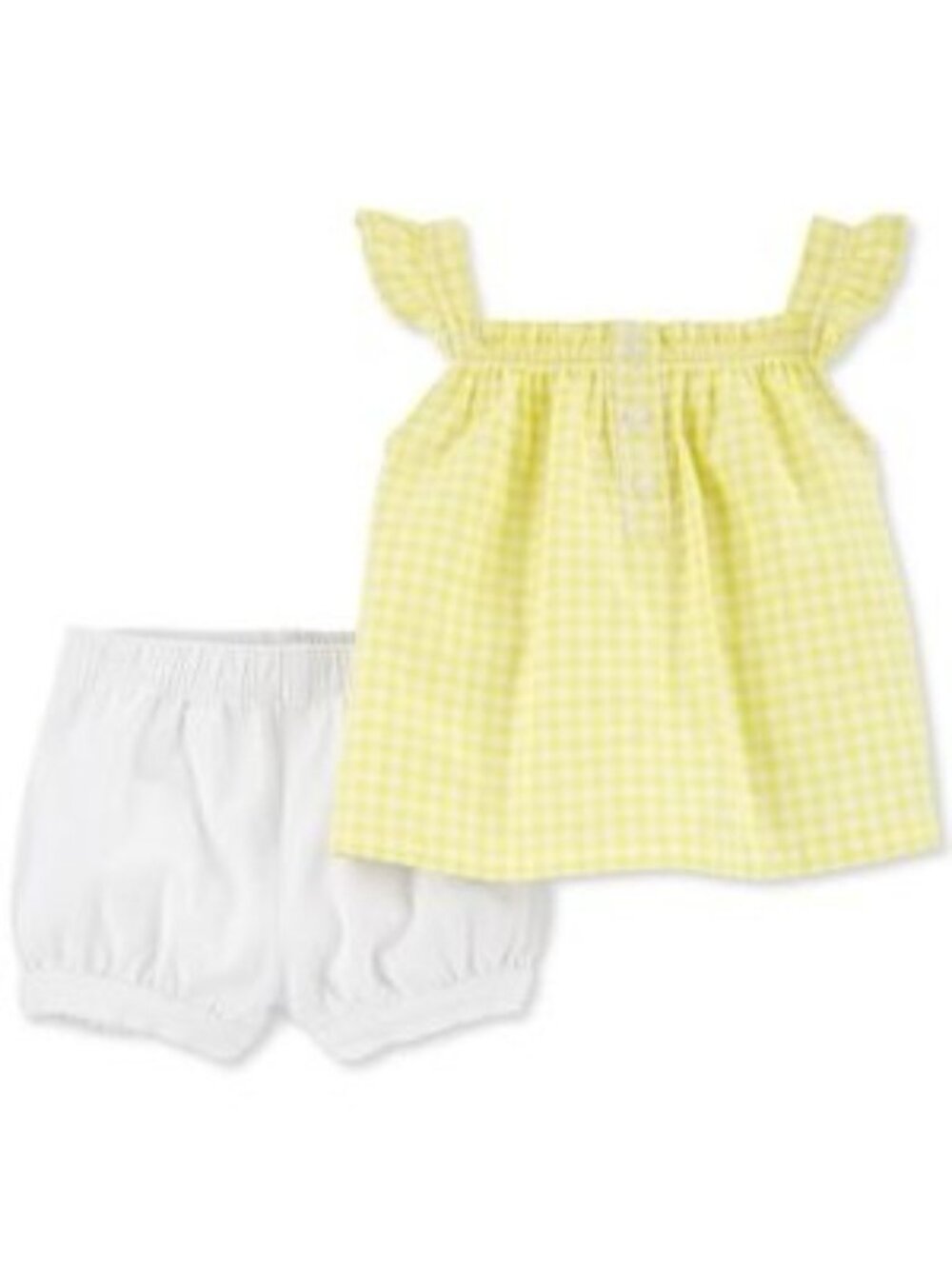 Baby Girls Yellow Gingham Top & White Bloomers Set Newborn